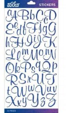 Sticko Alphabet Stickers - Blue Glitter Script