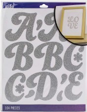 Sticko Alphabet Stickers - Silver Glitter Funky Dori