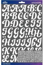 Sticko Alphabet Stickers - White Foil Funki Dori