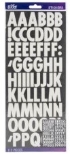 Sticko Alphabet Stickers - White Glitter