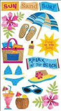 Sticko Stickers- Beach & Tropical- Sun, Surf, Sand