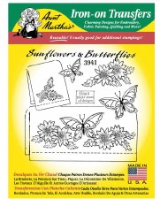 Aunt Martha's Iron On Transfers- Sunflowers & Butterflies #3941