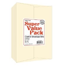 Paper Accents Blank Cream Card & Envelopes, 5" x 7" - 50 Pc
