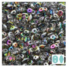 Superduo Beads , 2.5 x 5mm 300 Ct - Crystal Vitrail