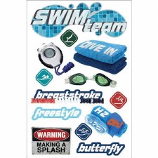 Paper House 3D Stickers- Sports- Swim Team
