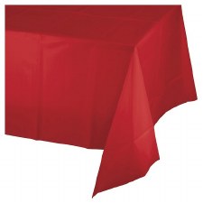Touch of Color Plastic Tablecover 54"x108"- Classic Red