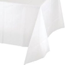 Touch of Color Plastic Tablecover 54"x108"- White