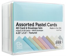 Boxed Card & Envelope Set, 40ct- Textured Pastels