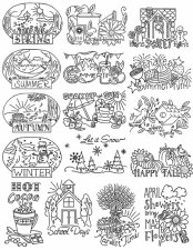 Aunt Martha's Iron On Transfers - The Four Seasons #411