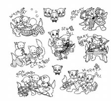 Aunt Martha's Iron On Transfers- Three Kittens #3955