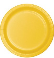 Touch of Color 9" Paper Plate, 24ct- School Bus Yellow