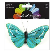 Touch Of Nature 4" Butterfly With Clip, 1pc - Teal