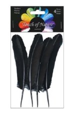 Turkey Feather Round - Black