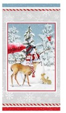 Christmas & Winter Fabric Panel - Welcome Winter Snowman