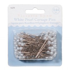 White Pearl Corsage Pins, 144ct