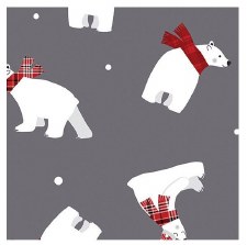Winter Comfort Bolted Flannel - Polor Bear Fun, Gray