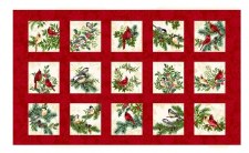 Christmas & Winter Fabric Panel - Winter Garden Blocks