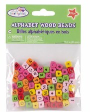 Wood Alphabet Beads, 8mm - 70ct - Multicolor