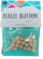 Birch Buttons, 1/4"- 23pc