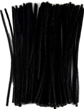 Touch Of Nature Chenille Stems, 12&quot; - 100pc - Black