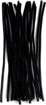 Touch Of Nature Chenille Stems, 12&quot; - 25pc - Black
