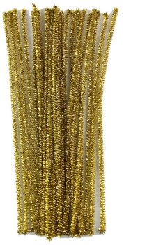 Touch Of Nature Chenille Stems, 12&quot; - 25pc - Gold Tinsel