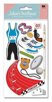 Jolee's Track Dimensional Stickers, Large- Track and Field