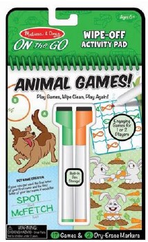 Melissa &amp; Doug On The Go Wipe Off Activity Pad- Animal Games