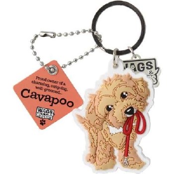 Wags &amp; Whiskers Dog Keychain- Cavapoo
