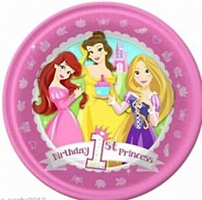 Princess Babys 1st Birthday 9"Plates