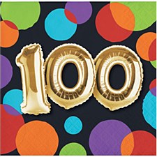 100 Balloon Birthday Bev Napkin