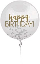 24"Silver & Gold Birthday Confetti Balloon