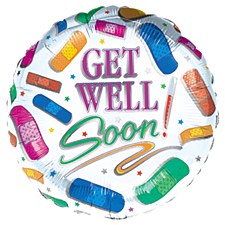 Anagram 20173 Multi-Pattern Get Well Foil Balloon 18 Multicolored