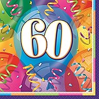 Brilliant Birthday Luncheon Napkins "60" 16ct