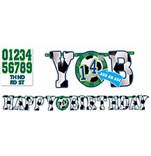 Soccer Jumbo Add-An-Age Letter Banner 10ft