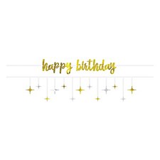 Metallic Gold & Silver Birthday Banners