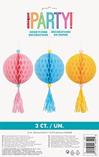 Pastel Honeycomb Decorations & Tassels