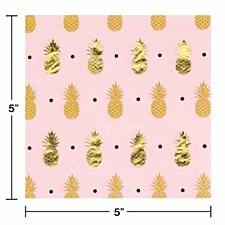 Pineapple Wedding Bev. Napkins