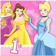 Princesses Babys 1st Birthday Lunch Napkins