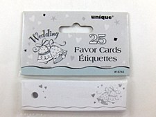 25 Wedding Favor Cards