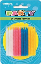 24  Twist Birthday Candles - Mixed