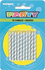 Silver Spiral Candles