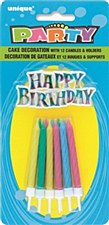 1 Cake Decoration 12 Candle Holders Assorted Colors