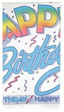 Happy Birthday Plastic Tablecover 54" x 84"