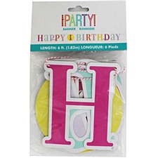 Girly 1st Birthday Banner