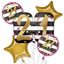 Pink & Gold 21st Birthday Bouquet