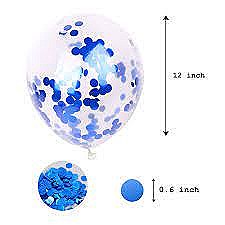 12"Clear With Blue Confetti