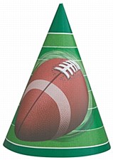 Football Spiral Party Hats 8ct