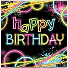 Birthday Glow Party Lunch Napkins