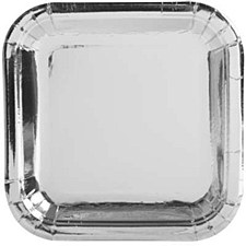Silver Foil 7in Square Plate